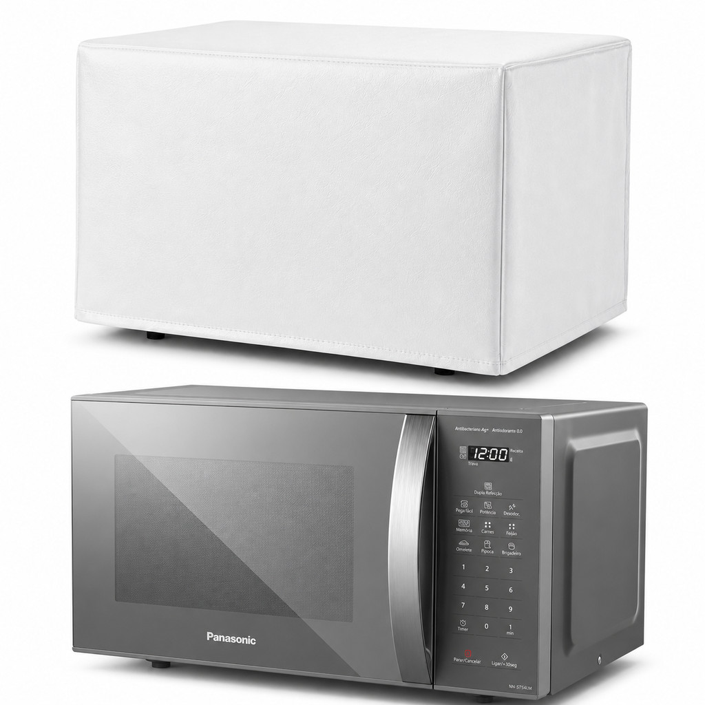 Capa Para Micro-ondas Panasonic 27L  ST55 Corino Branco Luxo