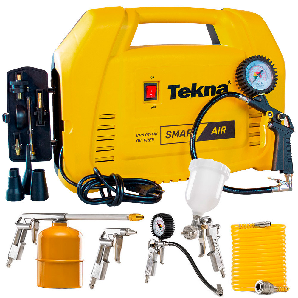 Compressor de Ar Portátil Potencia 1.5Hp Pressão Max 8 Bar com Kit Pintura Tekna