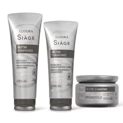 Combo Siàge Nutri Diamond: Shampoo 250ml + Condicionador 200ml + Máscara Capilar 250g