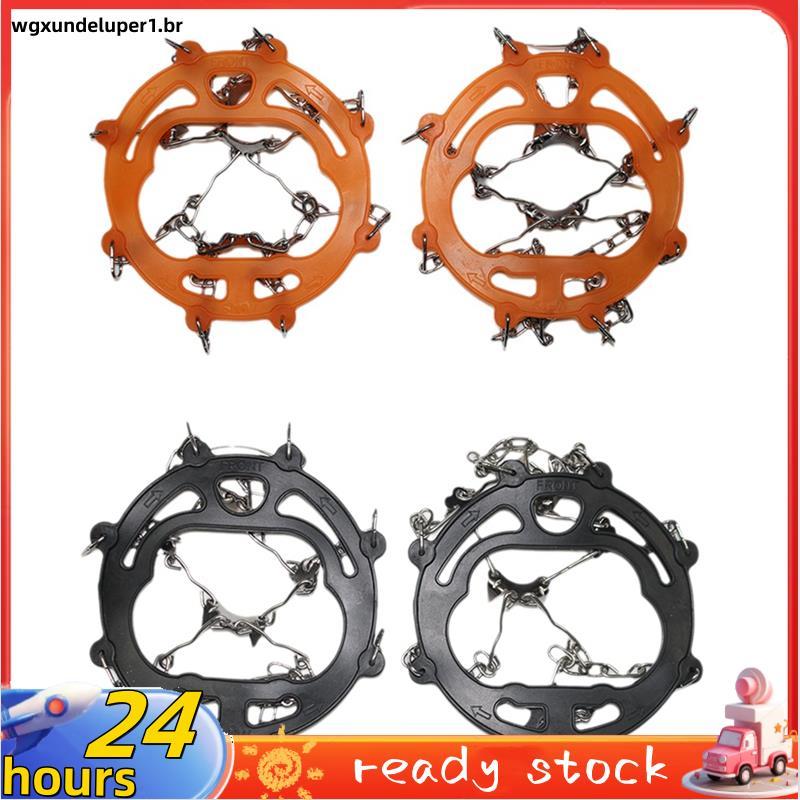 Crampons De Aço Inoxidável Antiderrapante Garras De Esqui Lama Gelo E Neve Anti-Skid Sapato Cobre Montanhismo Correntes