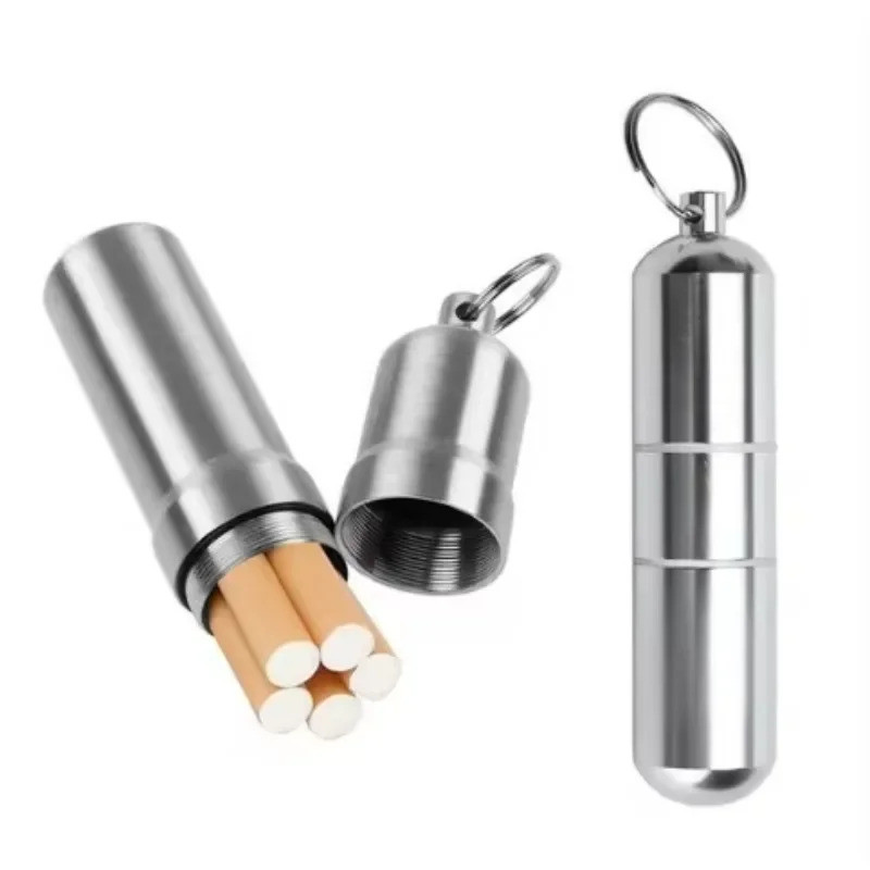 Cápsula de Armazenamento em Alumínio à Prova d'Água para Chaveiro, Mini Recipiente Multiuso para EDC ao Ar Livre, Viagen