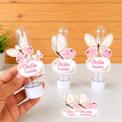 Apliques Borboletas Aquarela Jardim Personalizados Para Tubetes e Lembrancinhas