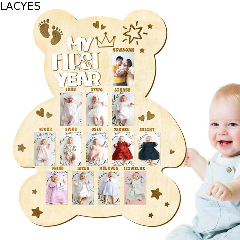 LACYES Baby Milestone-Moldura Para Fotos , 12 Meses Pendurado , Quadro Do Primeiro Ano , Ornamento