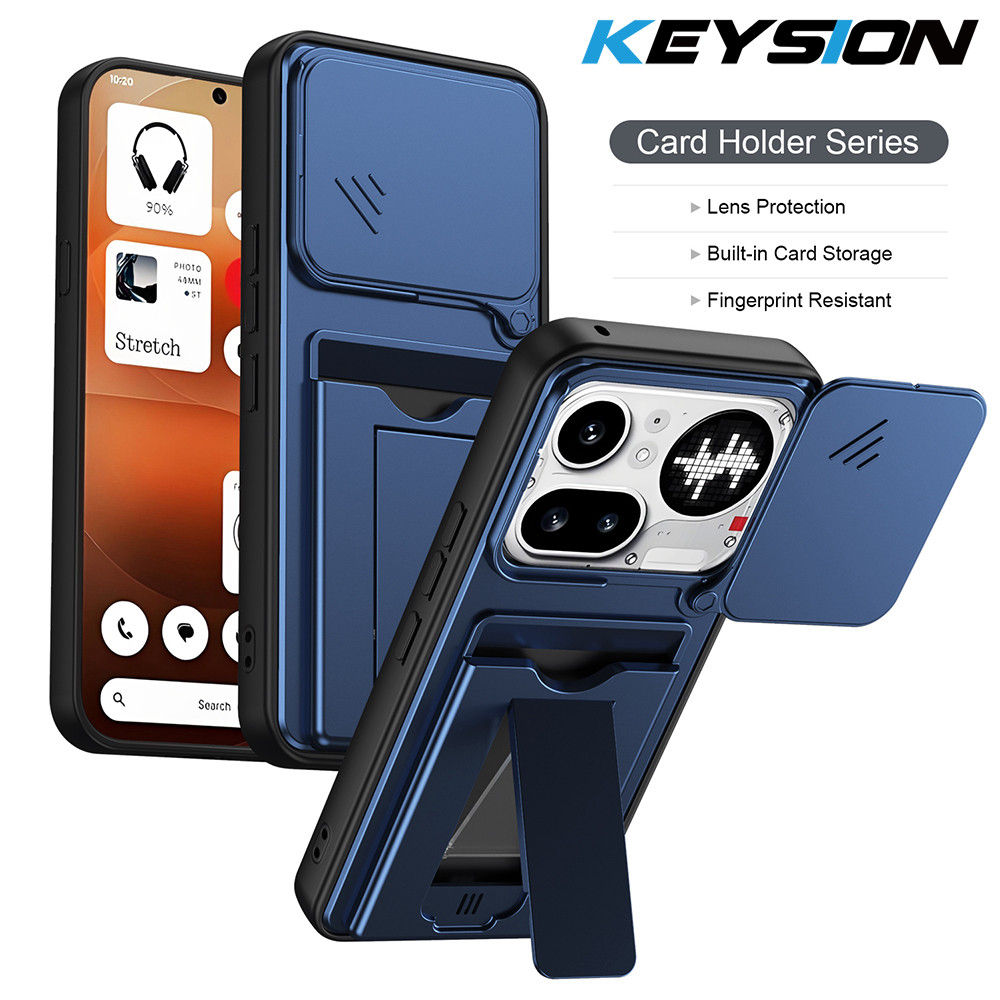 KEYSION Slot Para Cartão Titular Saco Caso De Telefone Nada 4A Pro Slide Câmera Proteção Vertical Kickstand Capa À Prova