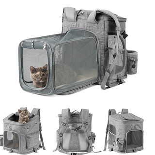 Bolsa para gatos de grande capacidade, mochila respirável e expansível para animais de estimação, bolsa de transporte pa