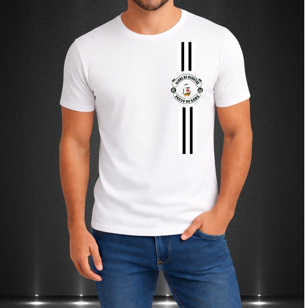 Camisa Camiseta Vasco da Gama Time Futebol Malha Premium 30.1 Lançamento Novidade