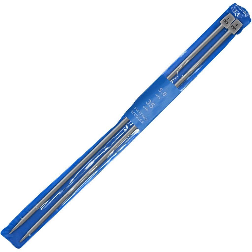 Conjunto de 2 peças de agulhas de tricô clássicas de alumínio de 35cm, usadas para tricô manual de suéteres QZVK
