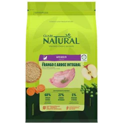 Ração para Gatos Adultos Sabor Frango e Arroz Integral 1,5Kg Guabi Natural