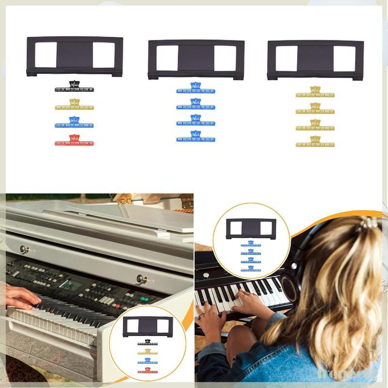 [Freneci2] Suporte De Partituras Para Teclado Eletrônico Compacto Presentes Prática De Piano Com Quatro Clipes Dourados