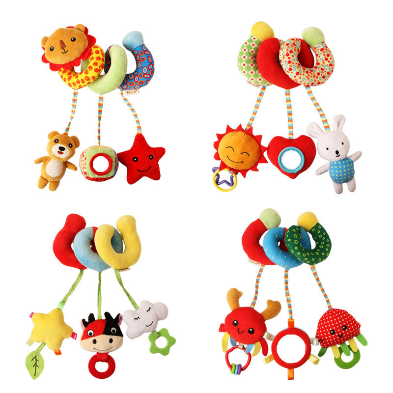 Carrinho De Bebê Brinquedos Animais Bonitos Cama Móvel Berço Carro Pendurado Espiral Boneca De Pelúcia Brinquedo De Dese