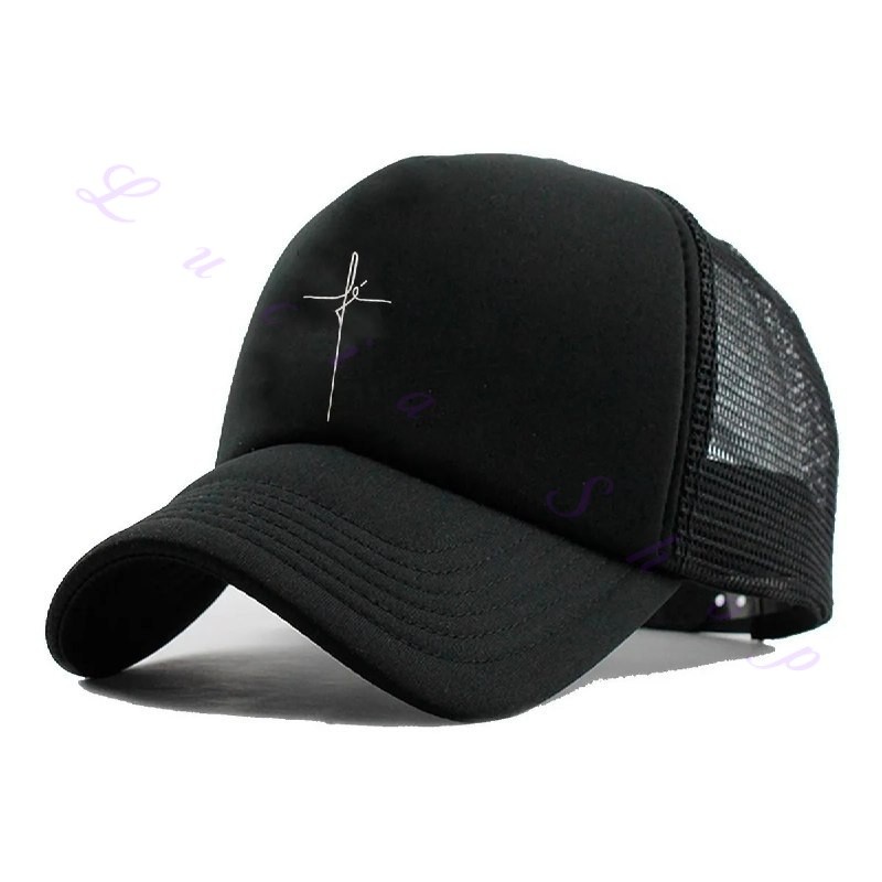 Boné Aba Curva Fé Trucker Snapback Fita Ajustável Unissex Preto Masculino Feminino em Oferta na Shopee
