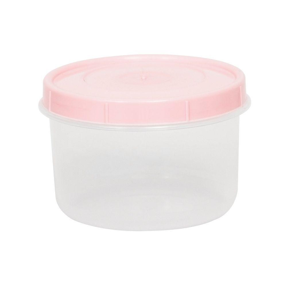 Pote Com Tampa Rosca Redondo 1,25l Plasvale Rosa
