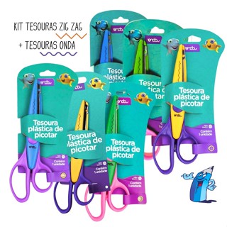 KIT TESOURAS DE PICOTAR 2 UNIDADES ONDA/ZIG ZAG LÂMINA EM METAL 17CM ONDA em Oferta na Shopee