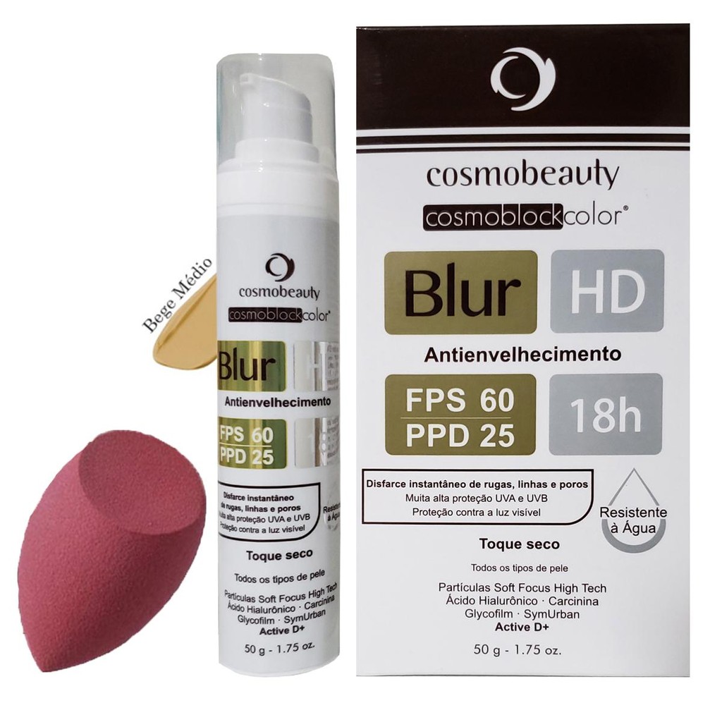 Blur HD FPS60 Antienvelhecimento Bege Médio Cosmobeauty 50g