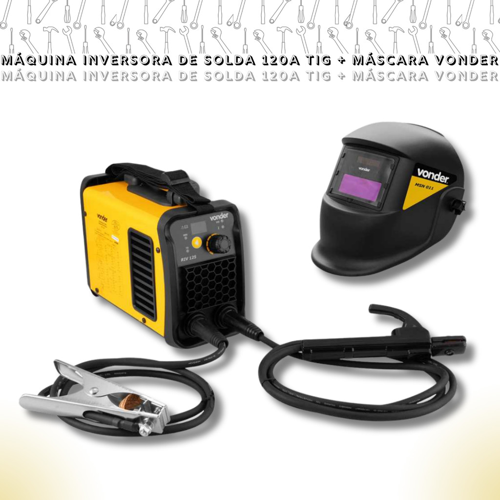 Máquina Inversora de Solda 120A TIG + Máscara Vonder Bivolt