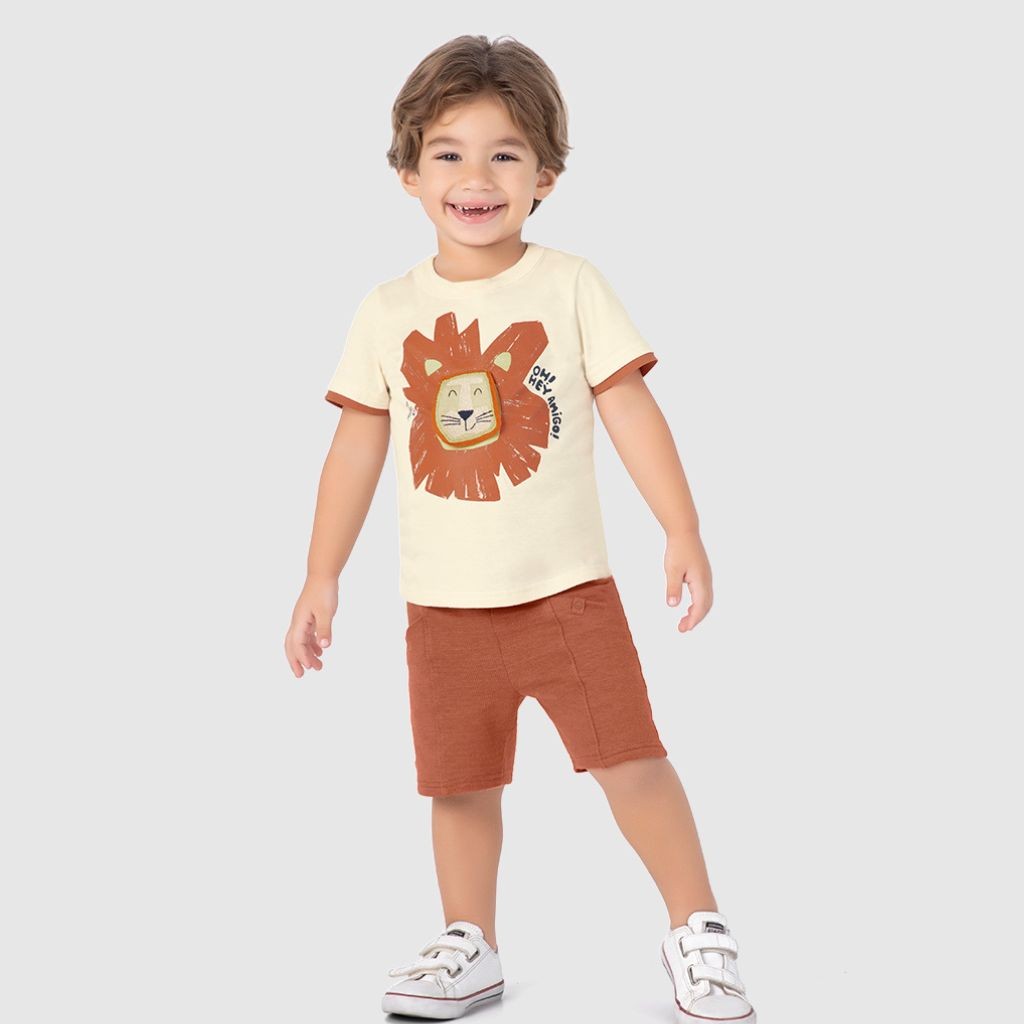Camiseta Malwee Amigo Leão Infantil Moda Infantil Alta Qualidade Conforto E Estilo Ideal Para O Dia A Dia