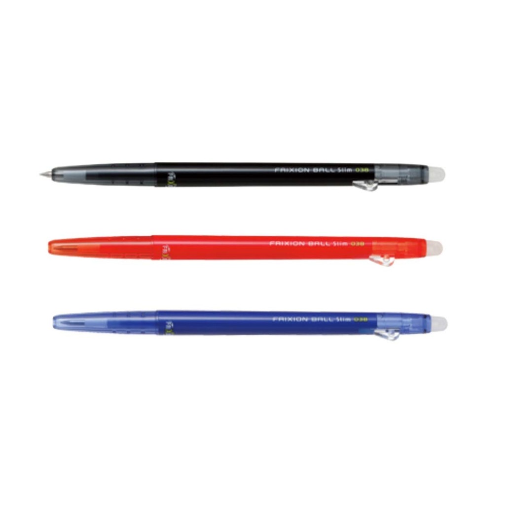 Lápis Pilot FriXion Ball Slim 0,38 mm, Preto/Vermelho/Azul, LFBS-18UF-B/R/L, Conjunto de 3 Peças [Enviado diretamente d