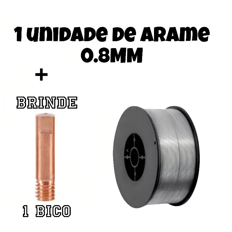 Arame De Solda Mig  0,8 mm+1 bico de contato 0,8mm Sem Gás em Oferta na Shopee