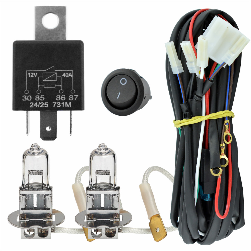 Kit Chicote E Lampada para Farol Milha Auxilar Gol G1 G2 G3 G4 e outros carros