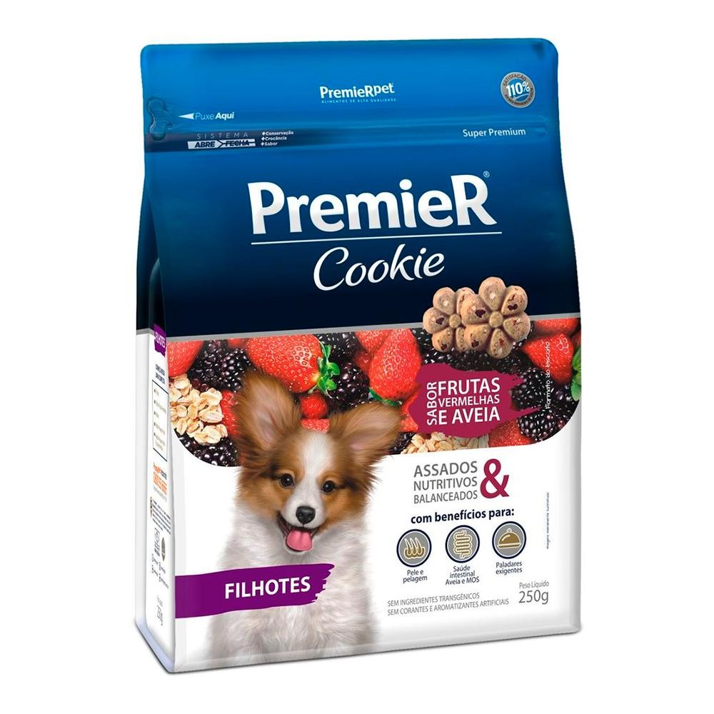 Cookie Premier Para Cães Filhotes Frutas Vermelhas E Aveia 250g em Oferta na Shopee