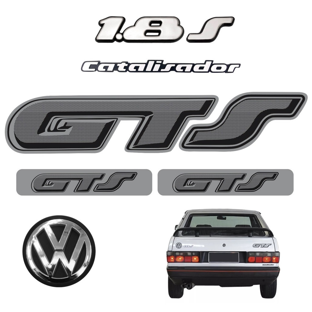Emblemas Gts 1.8s Catalisador + Vw Da Mala - Gol 1991 À 1994