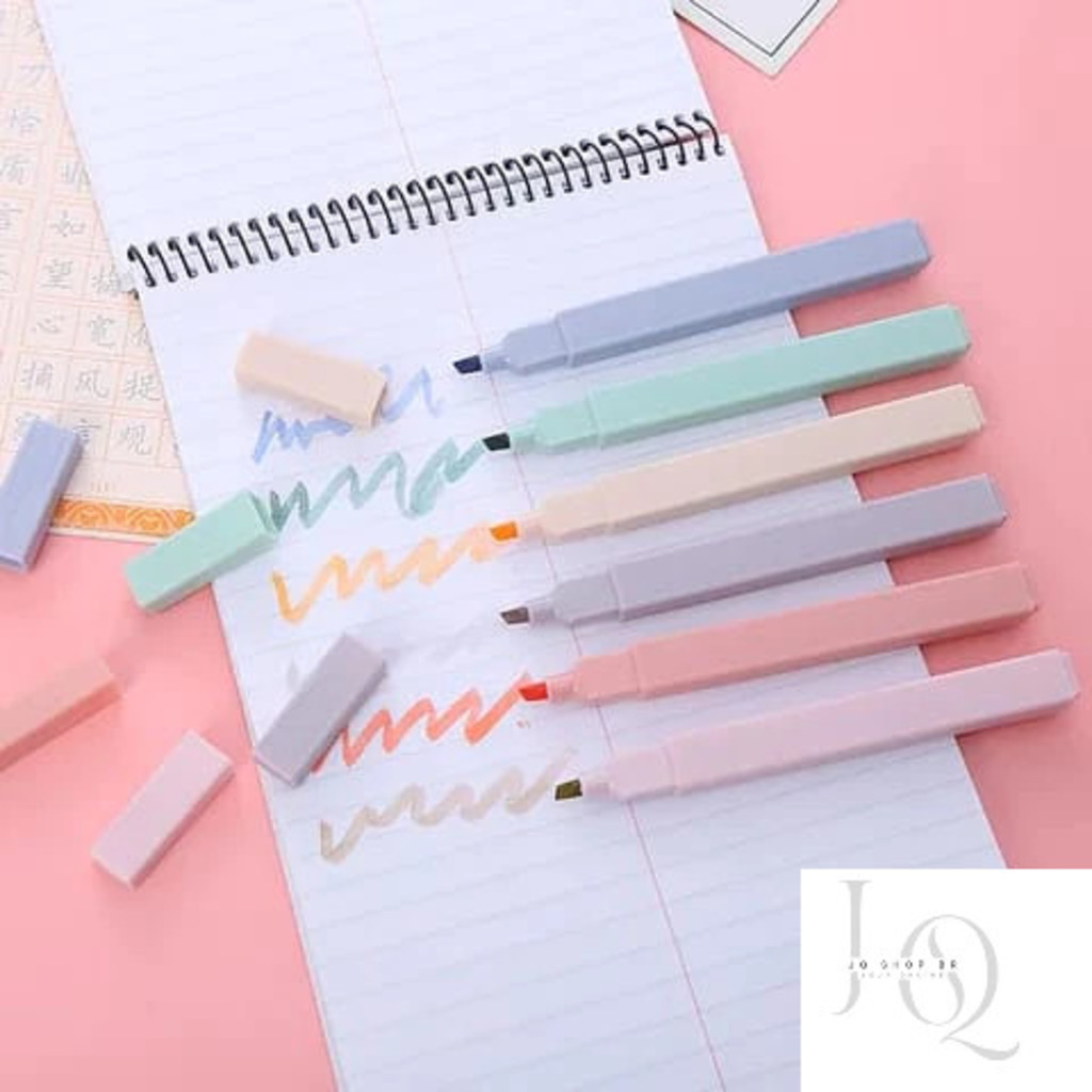 6 Cores PASTEL CY/WD Protetor Olhos Marca texto Caneta Iluminador Quadrada Barato em Oferta na Shopee