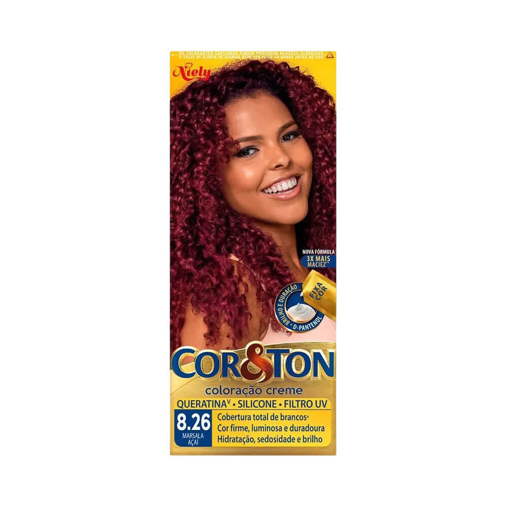 Coloração Cor & Ton Mini 8.26 Marsala Açaí em Oferta na Shopee