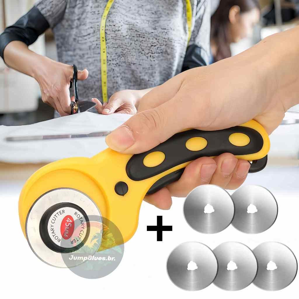 Cortador Circular 45mm + 5 Laminas Extra - Papel Tecido Eva Patchwork Artesanato Cortador Circular 45mm + 5 Laminas Extra - Papel Tecido Eva Patchwork Artesanato
