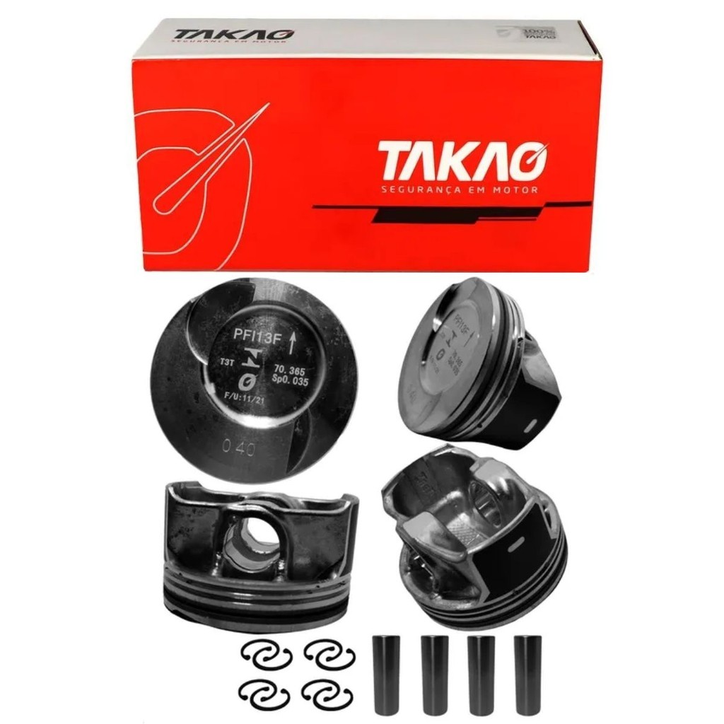 Pistão 040 (Jg) Uno Novo 1.3 8V 2016 A 2022 / Cronos 1.3 8V 2016 A 2022 / Argo 1.3 8V 2016 A 2022 - Takao Pfi13F040