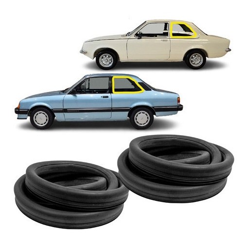 Jogo Borracha Vidro Lateral Janela Fixa Chevette Sedan Todos
