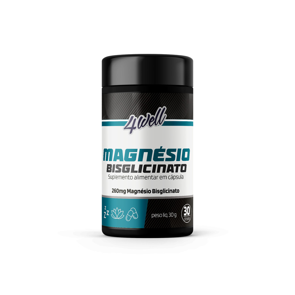 Magnésio Bisglicinato 4well 260mg - 60 cápsulas em Oferta na Shopee