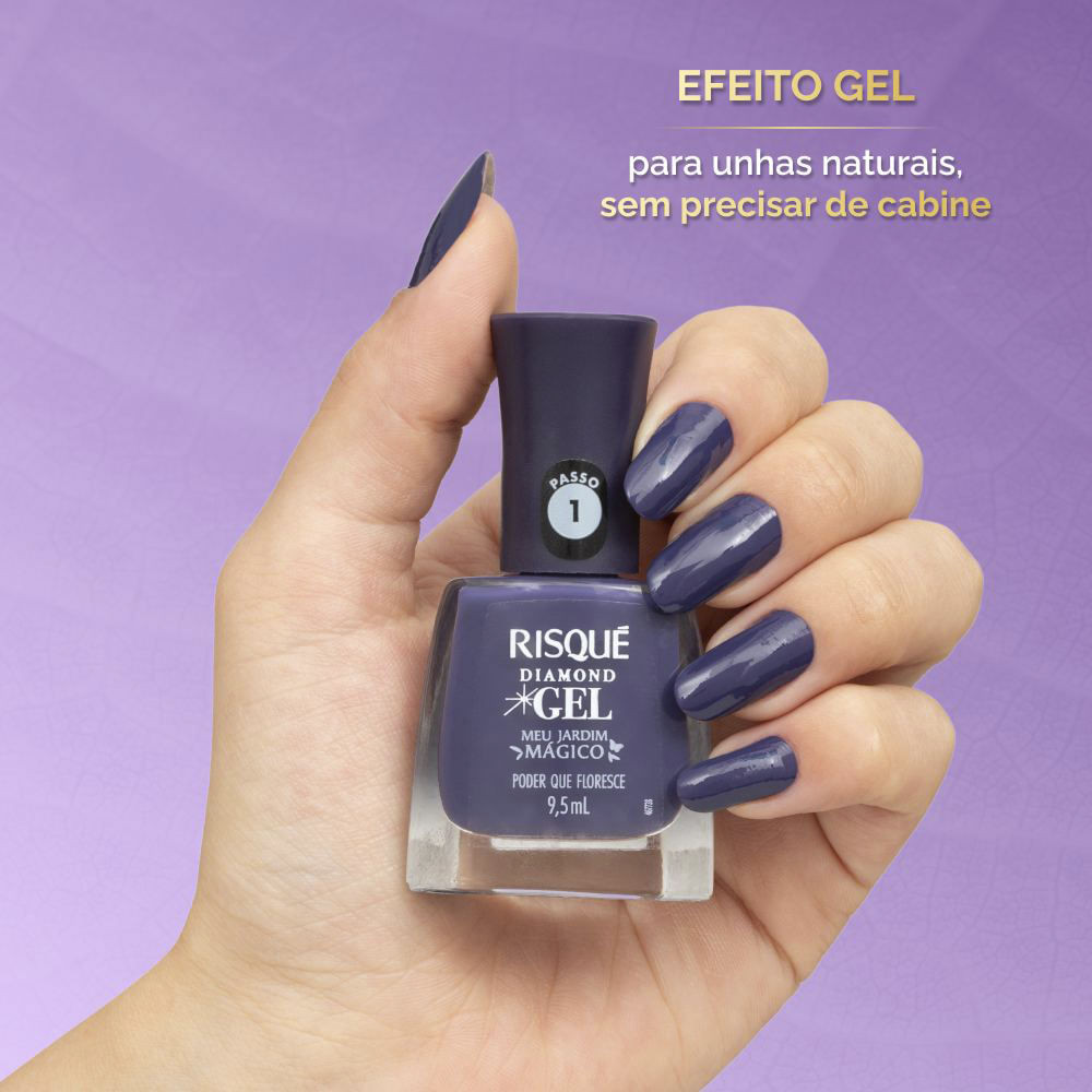 Detalhes do Esmalte Risqué Diamond Gel Meu Jardim Mágico Poder Que Floresce 9,5ml