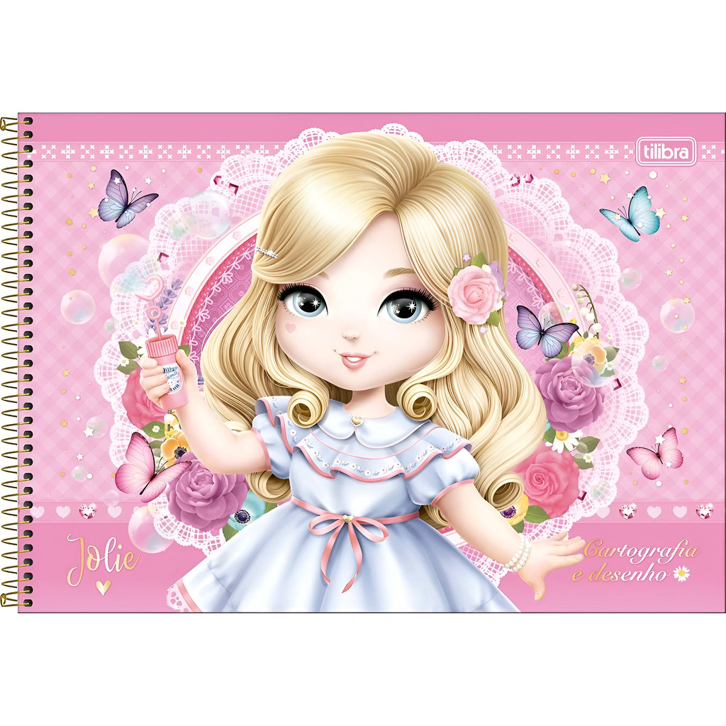 Caderno Cartografia Desenho Cd Jolie 80f Tilibra Sortido