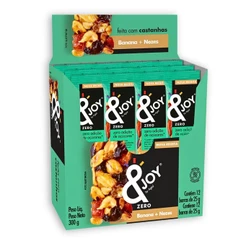 Caixa 12un Barra De Nuts 25G Enjoy Zero Açúcar Banana Nozes
