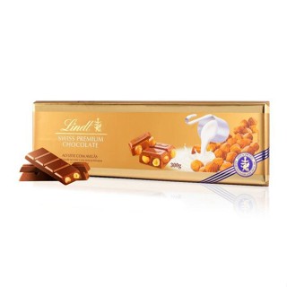 Barra De Chocolate Lindt Gold Ao Leite Com Avelas 300g em Oferta na Shopee
