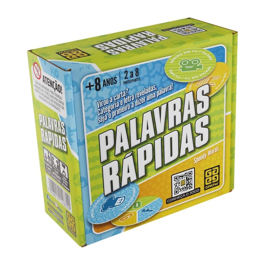 Jogo Palavras Rápidas +8 Anos 2 a 8 Participantes Grow - 04682