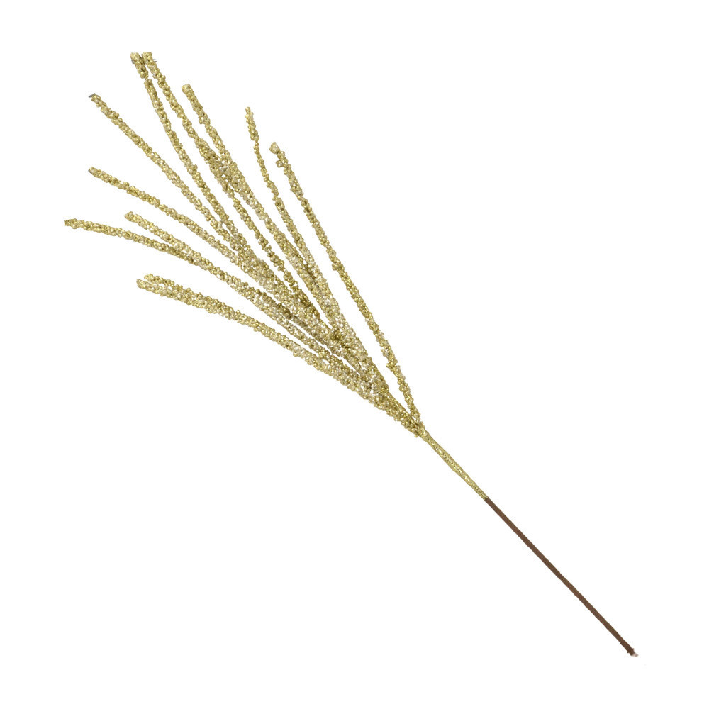 Galho Natalino Espiga Glitter dourado 68cm Espressione
