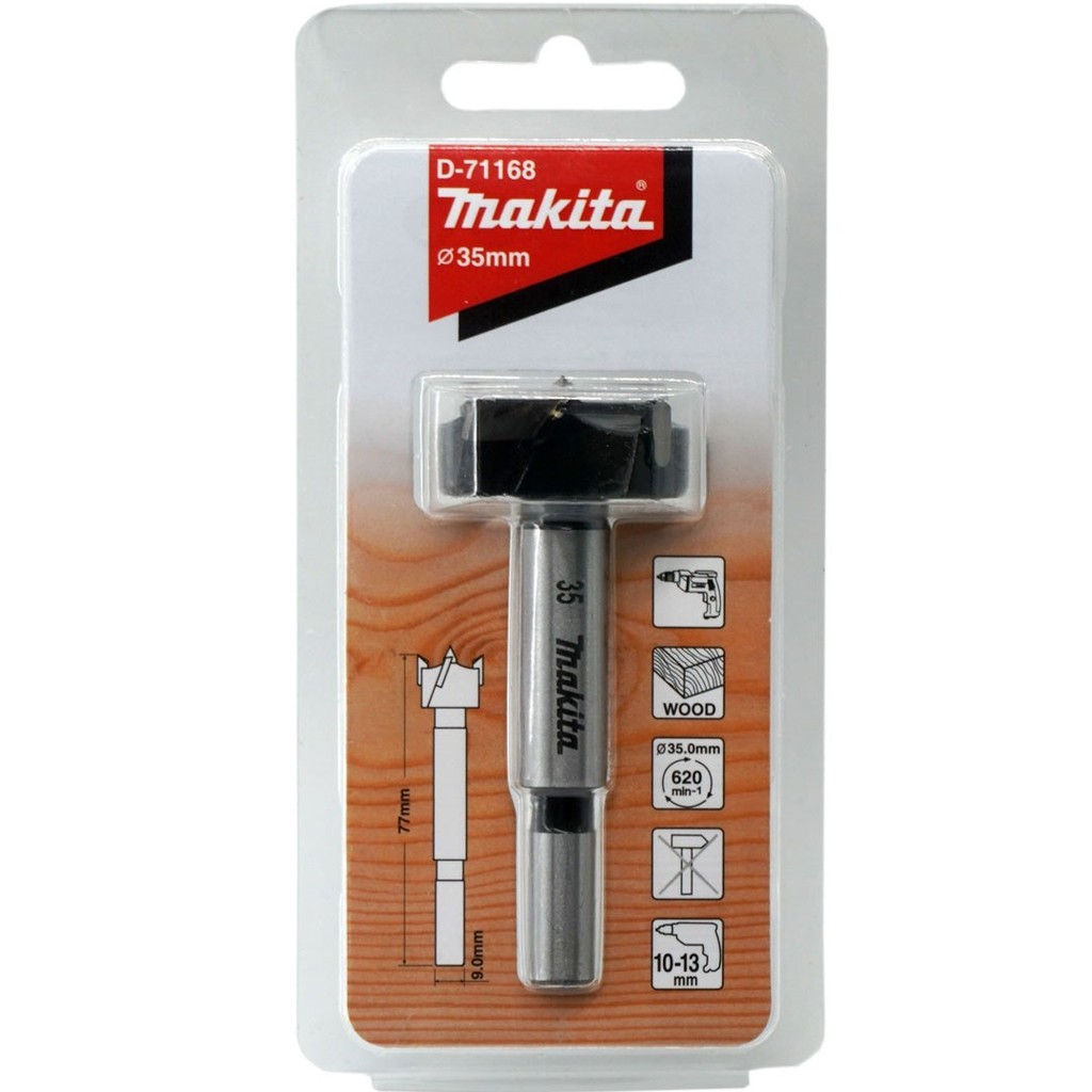 Broca para Madeira Dobradiça Caneco 35mm MAKITA D-71168 — imagem 2 de 2