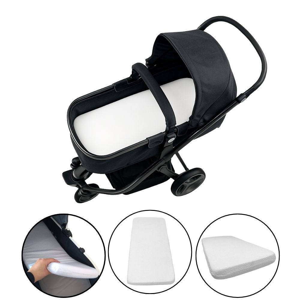 Imagem Colchão para Carrinho Moises Menino, Menina e Neutro Colchonete carrinho com fronha carrinho de bebe