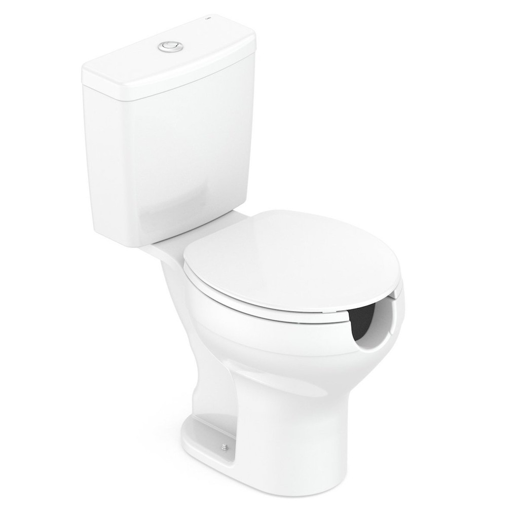 Kit Vaso Sanitário com Caixa Acoplada e Assento com Abertura Acesso Celite