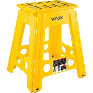 Banqueta Plástica Dobrável Amarela Altura 450 mm Vonder em Oferta na Shopee