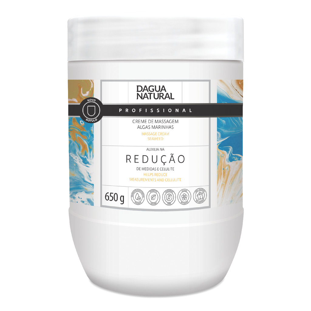 Creme Para  Massagem Modeladora Algas da Dagua Natural 650g – Para Redução de Celulite e Flacidez