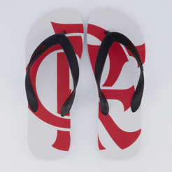 Chinelo Flamengo Basic 2 Branco e Preto