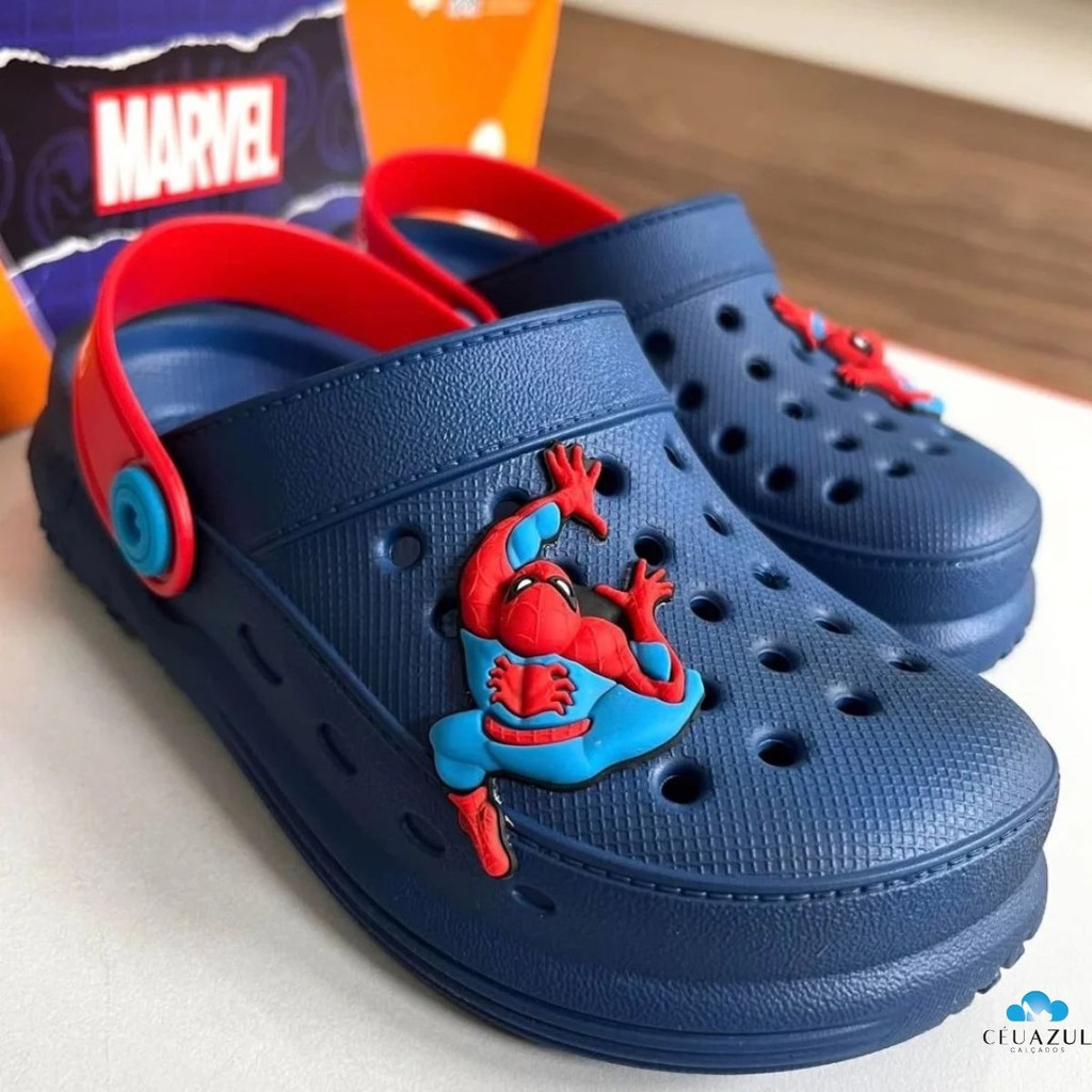 Chinelo Clog Grendene Kids Infantil Babuche Homem Aranha Marvel Conforto em Oferta na Shopee