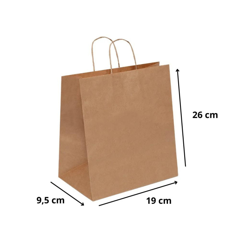 10un Sacola de Papel Kraft 'M' 26x19,5x9,5cm Cromus em Oferta na Shopee