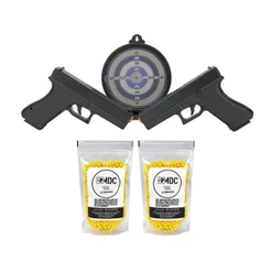 Kit 02 Pistolas Airsoft Spring Glock GK-V307 + Alvo + BBs