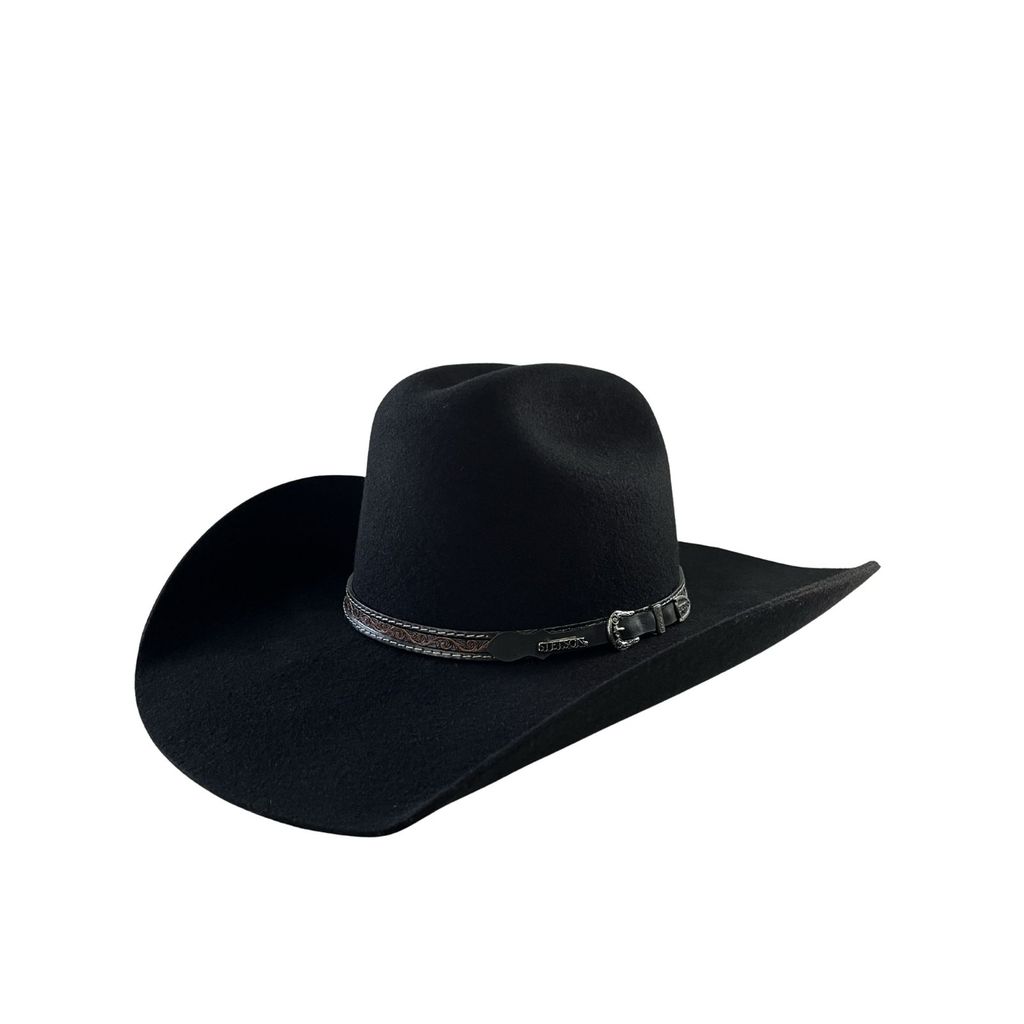 Chapéu Stetson 30X Feltro Premium Preto com Bandinha em Couro 64435