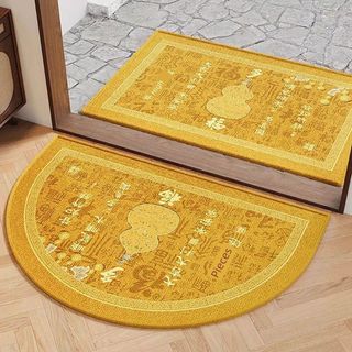 Tapete dourado para porta de entrada, novo estilo, antiderrapante, anel de seda ao ar livre, Feng Shui, novo estilo chin