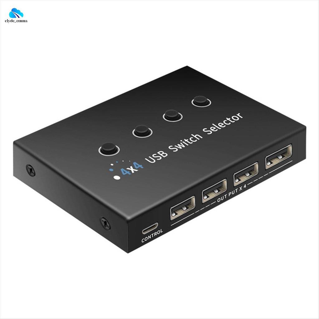 4 Em 4 Saídas KVM USB2.0 Switch Hub Adaptador USB2.0 Impressora Splitter Switcher Para PC Laptop Teclado Mouse Monitor