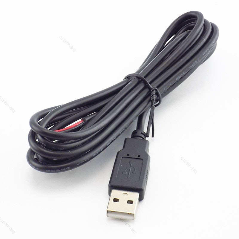 0.3m/1m/2m 5V DIY USB Macho Jack Conector Cabo 2 Pinos 2 Fios USB2.0 Fonte De Alimentação Extensão Adaptador Carregador